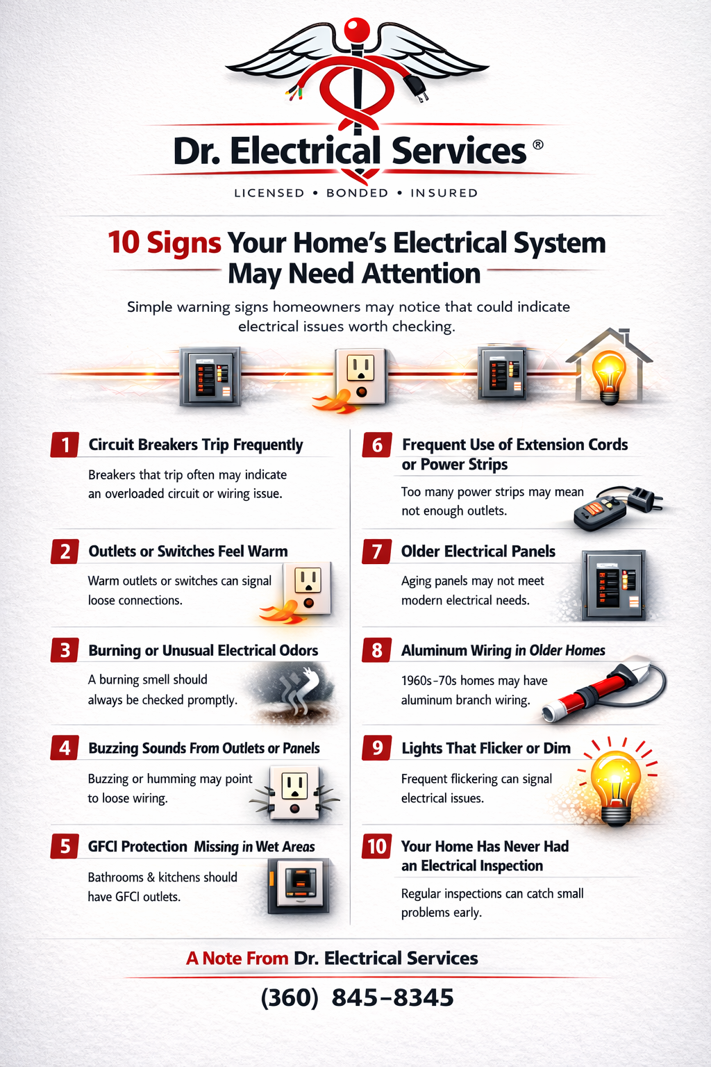 Dr. Electrical Services home electrical safety warning signs guide